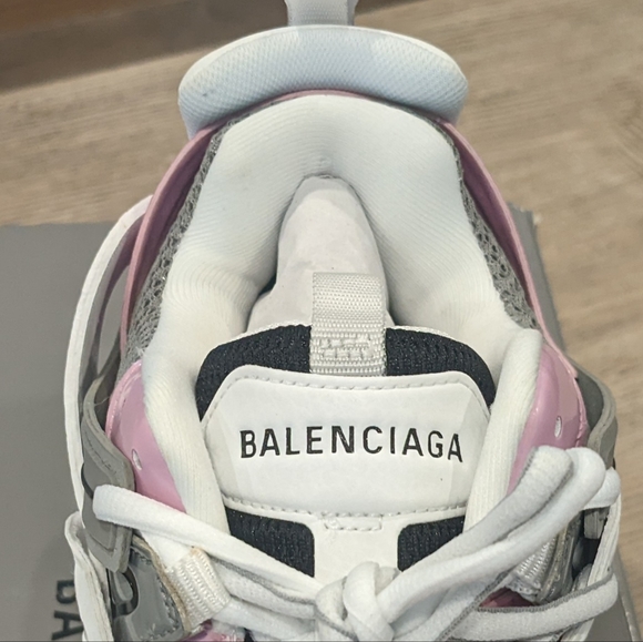 Men's Balenciaga "Track" Caged Mesh Sneakers White/Pink/Gray - Picture 3 of 8